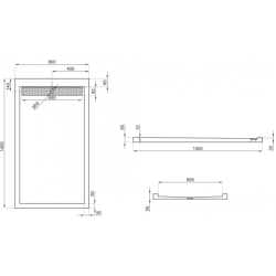 Polimat brodzik prostokątny West 140x80 z syfonem