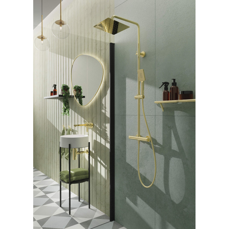 Deante ścianka kerria plus walk in nero 80 cm z powłoką, szkło totalwhite