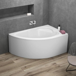 Polimat wanna asymetryczna Standard prawa 130x85 z syfonem i nóżkami