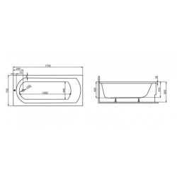 Polimat Wanna prostokątna Classic 170x75 z syfonem click-clack i nóżkami
