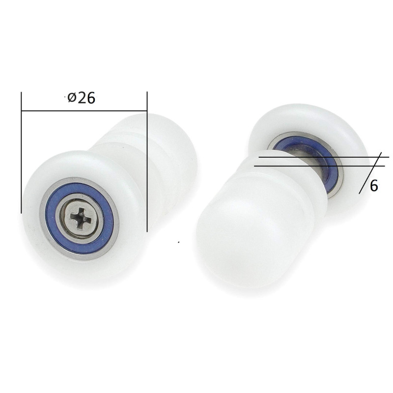 Deante rolki pojedyncze do szyb 6 mm fi 27 mm (2 szt.)