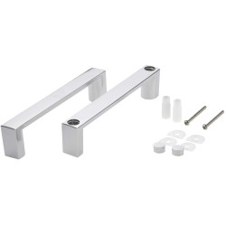 Deante kpl. uchwyt kwadratowy na 1 drzwi z logo chrom rozstaw otworów montażowych 140 mm