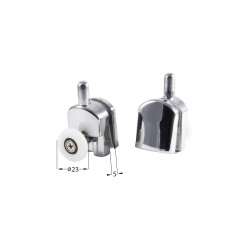 Deante rolki dolne wypinane chromowane do szyb 5 mm fi 23 mm (2 szt.)