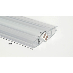 Deante kpl. uszczelek magnetycznych transparentnych (2 szt.) do szyb 6 mm długość 1960 mm (seria kerria)