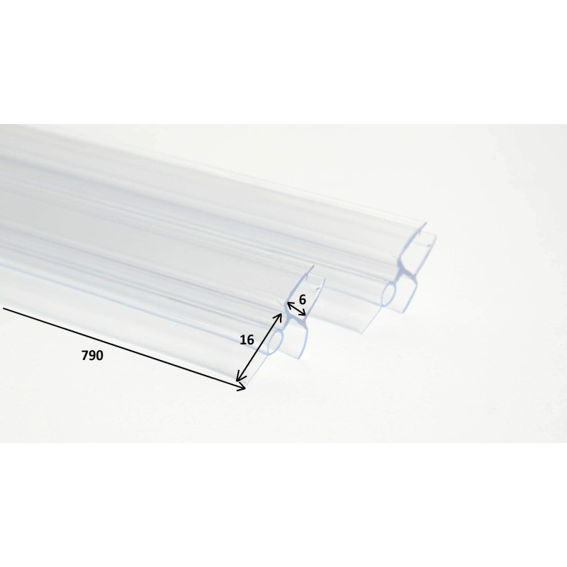 Deante kpl. uszczelek dolnych na szyby ruchome (2 szt.) transparentne do szyb 6 mm długość 790 mm (seria kerria)