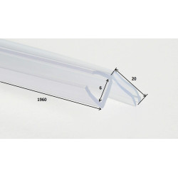 Deante uszczelka 2-piórowa transparentna do szyb 6 mm długość 1960 mm (seria kerria plus)