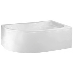 Polimat wanna asymetryczna Dora prawa 170x110 z białą obudową, syfonem i nóżkami