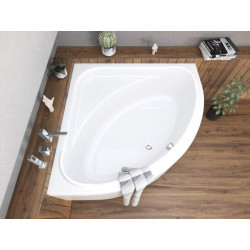 Polimat wanna symetyrczna Standard 150x150 z białą obudową, syfonem i nózkami