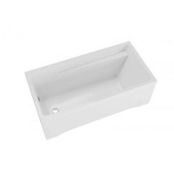 Polimat wanna prostokątna Elza 140x70 z syfonem chrom i nóżkami
