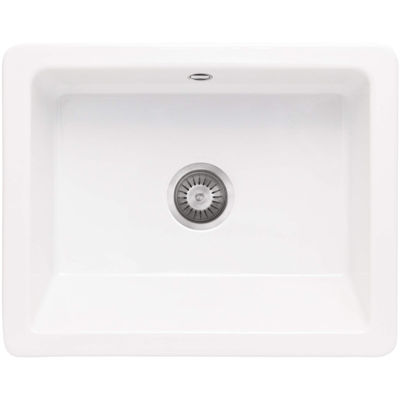 Deante zlewozmywak Sabor ceramiczny z kołnierzem light biały 1k b/o 600x490x215, 3,5