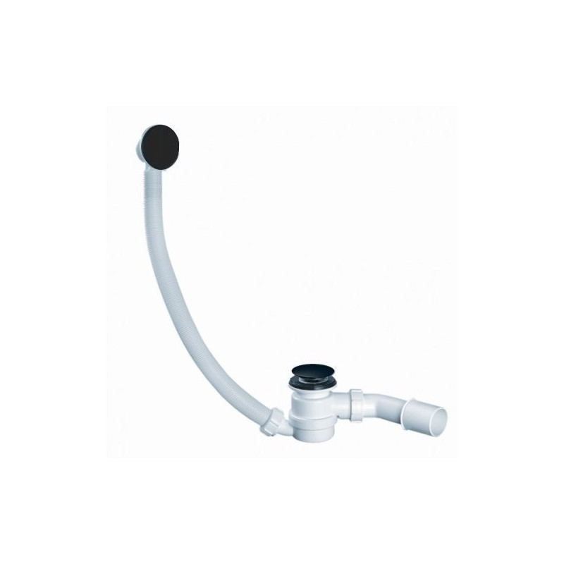 Polimat wanna prostokątna Ines 170x75 z czarną obudową, baterią, deszczownią, parawanem, syfonem i nóżkami