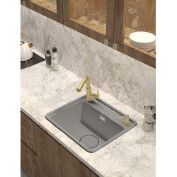 Deante zlewozmywak Momi szary metalik granit 1k 440x500x230 mm