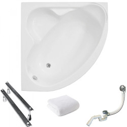 Polimat wanna symetryczna Standard 120x120 z syfonem i nóżkami