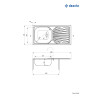Deante zlewozmywak Techno satyna 1k z/o 860x435x160, 2"