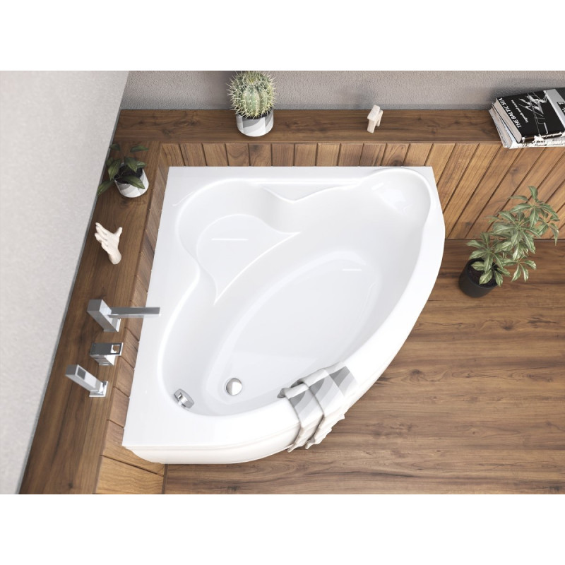 Polimat wanna symetryczna Standard 130x130 z syfonem i nóżkami