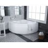 Polimat wanna symetryczna Standard 130x130 z białą obudową, parawanem, syfonem i nóżkami