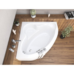 Polimat wanna symetryczna Standard 120x120 z białą obudową, syfonem i nóżkami