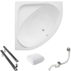 Polimat wanna symetryczna Standard 140x140 z syfonem i nóżkami