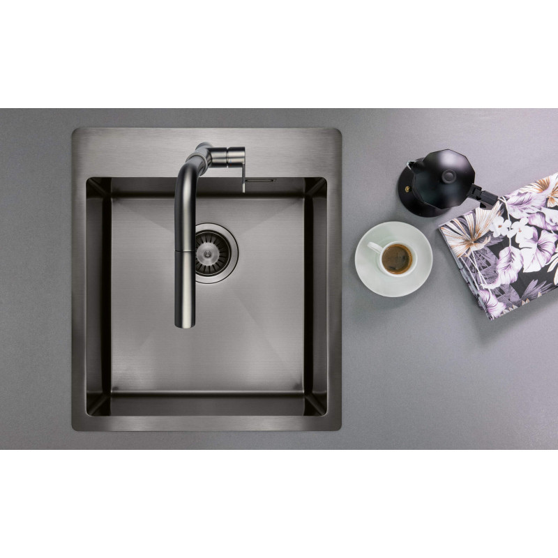 Deante zlewozmywak Olfato precious titanium 1k b/o, 450x505x200, 3,5"