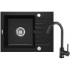 Deante zlewozmywak Zorba nero granit 1k z/ko 580x440x164, 3,5 + bateria milin z wylewką