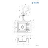 Deante zlewozmywak Zorba antracyt granit 1k z/ko 580x440x164, 3,5 + bateria nemezja z wylewką
