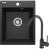 Deante zlewozmywak Corio grafit granit + bateria beu_b62e czarna