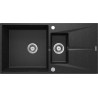 Deante zlewozmywak Corio grafit granit 1,5k z/o 970x500x215, 3,5 + zaślepka otworu