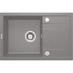 Deante zlewozmywak Corio szary metalik granit 1k z/o 670x440x175, 3,5 + zaślepka otworu
