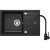 Deante set: zlewozmywak Leda granitowy zrd 2113 grafit + bateria z elastyczną wylewką nero