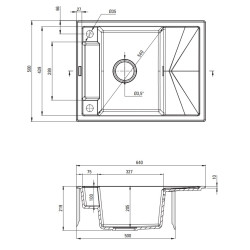 Deante zlewozmywak Magnetic grafit metalik granit 1k z/ko 640x500x219, 3,5