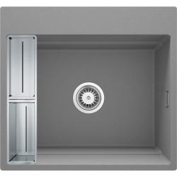 Deante zlewozmywak Magnetic szary metalik granit 1k 560x520x220, 3,5