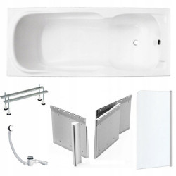 Wanna 160x70 Majka Nova Zabudowa + Parawan + Syfon
