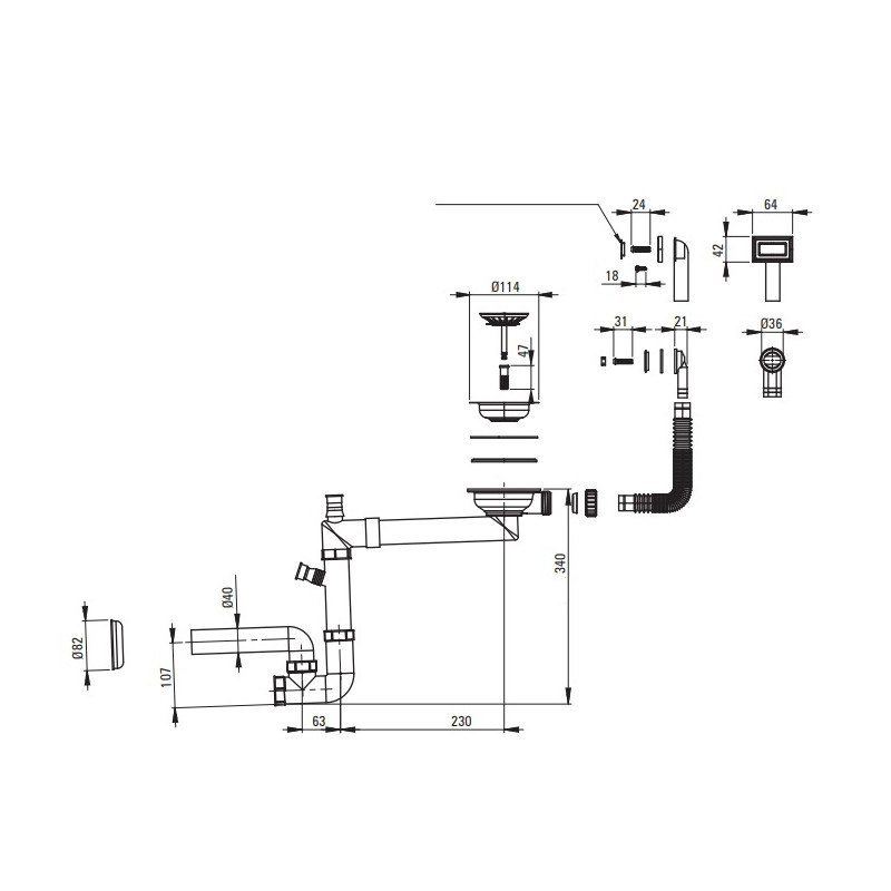 Deante osprzęt space-saver titanium do zlewozmywaków granitowych i stalowych 1-kom 3,5