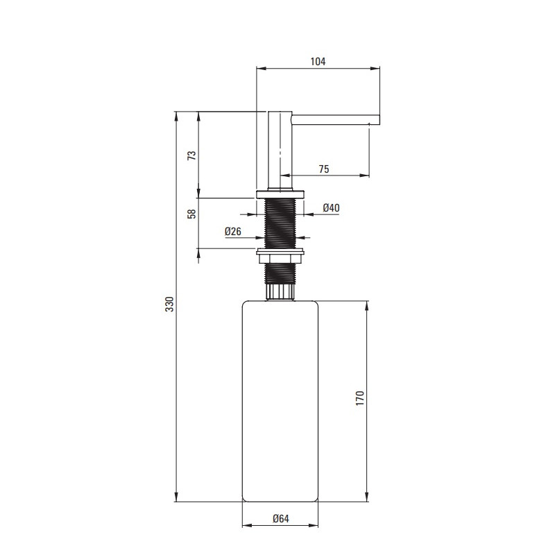 Deante dozownik płynu do mycia naczyń aster, długa wylewka, bianco