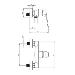 Deante Loco bateria prysznicowa ścienna chrom