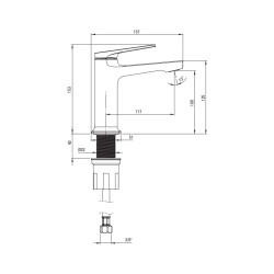 Deante bateria Ivo chrom umywalkowa stojąca
