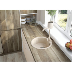 Deante bateria Nemezja beżowy granit zlewozmywakowa z wylewką "u"