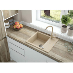 Deante bateria Nemezja piaskowy granit zlewozmywakowa stojąca z wylewką "u"