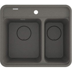 Deante zlewozmywak Momi antracyt metalik granit 1,5k b/o 600x520x230 mm