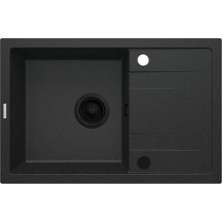 Deante zlewozmywak Corio grafit metalik granit 1k z/o 670x440x175, 3,5 + zaślepka otworu