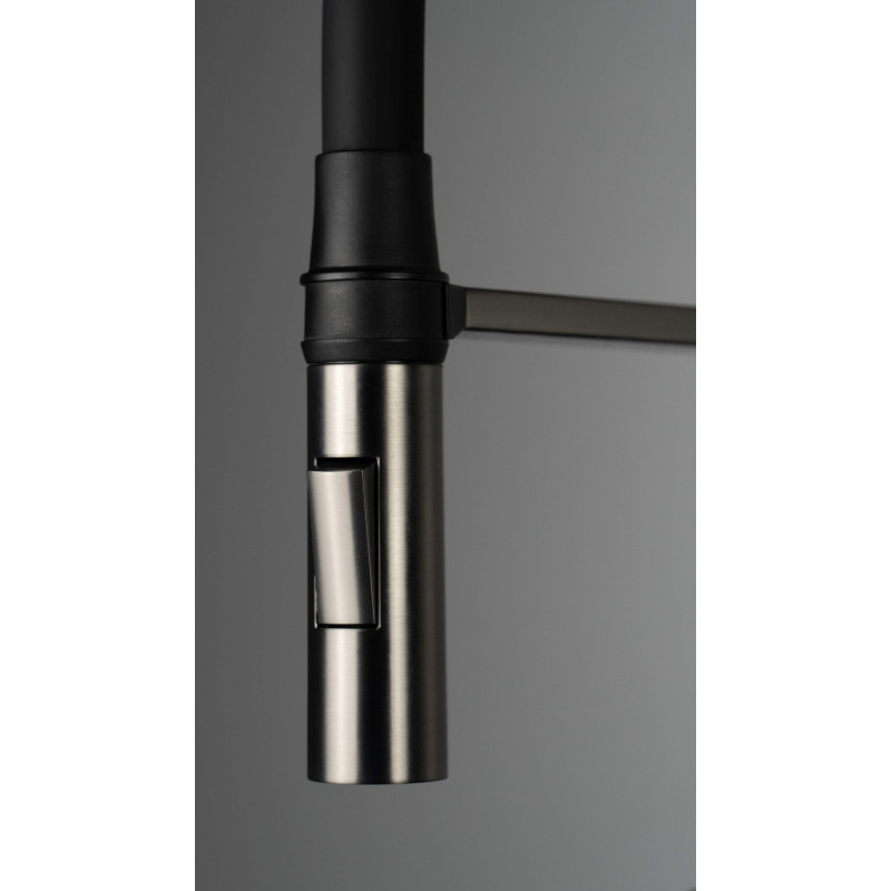 Deante bateria Magnetic titanium zlewozmywakowa z elastyczną wylewką z słuchawką 2-funkcyjną