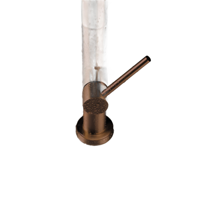 Deante bateria Olfato brąz szczotkowany zlewozmywakowa z wylewką "u" z wyciąganą słuchawką