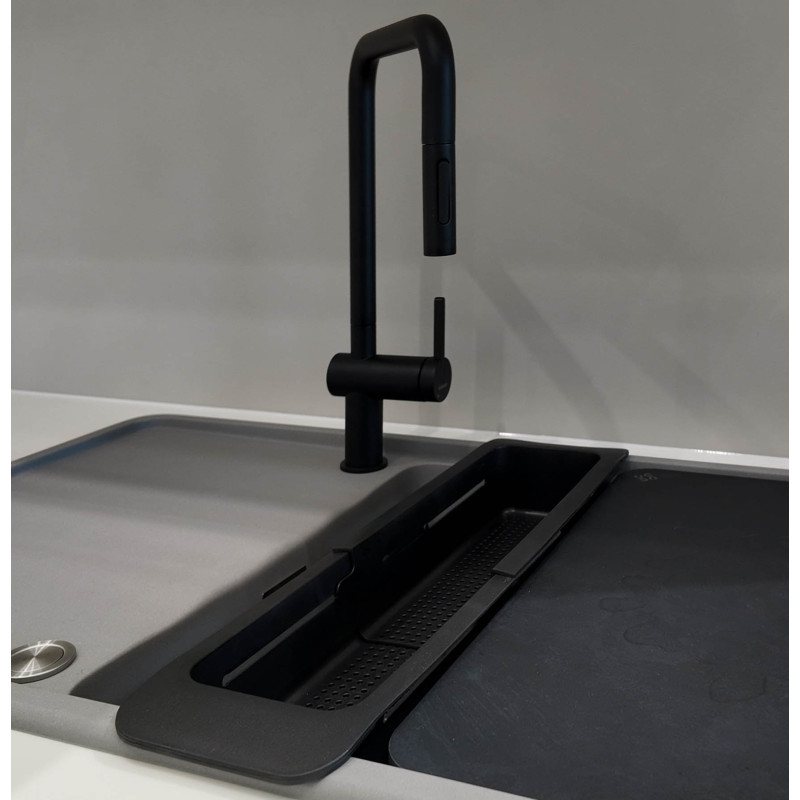 Deante koszyk rozsuwany do zlewozmywaka, duży, nero