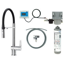 Deante bateria Magnetic chrom zlewozmywakowa z wylewką "u" z wyciąganą słuchawką