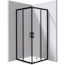 Deante FUNKIA EVO - Kabina prysznicowa z brodzikiem kwadratowa 80x80 cm - nero