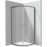 Deante FUNKIA EVO - Kabina prysznicowa z brodzikiem półokrągła 80 cm - titanium