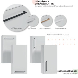 Defra Szafka wisząca 60x60x45 z czarnymi Uchwytami i Blatem OUTLET