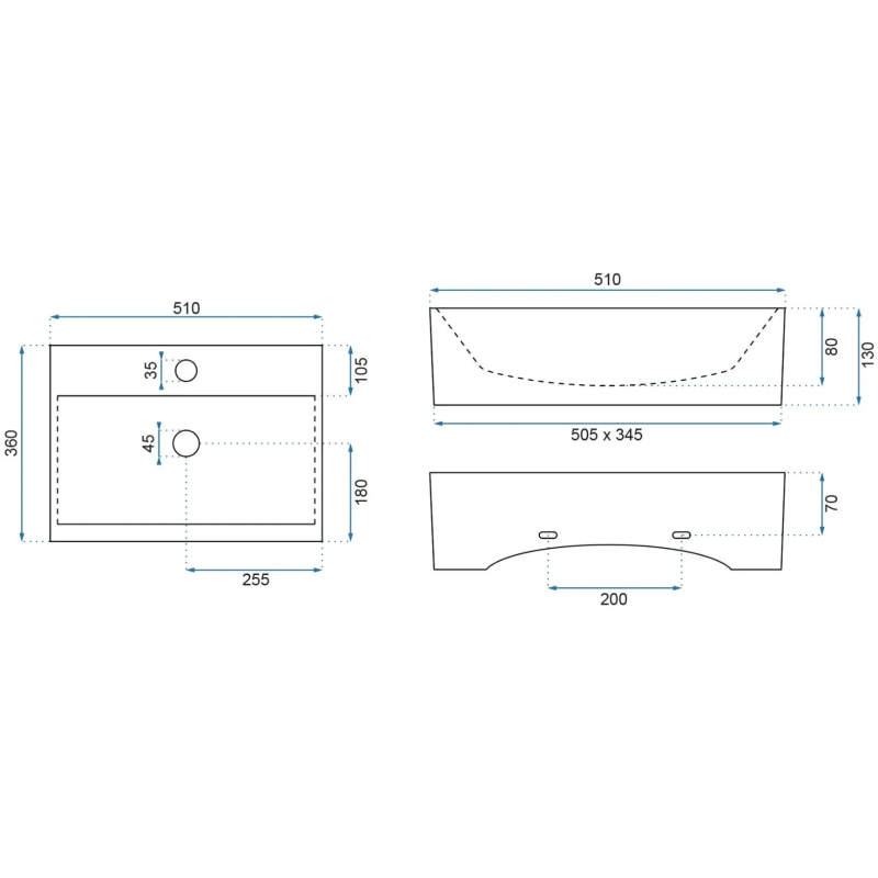 Rea umywalka nablatowa/ścienna Bonita