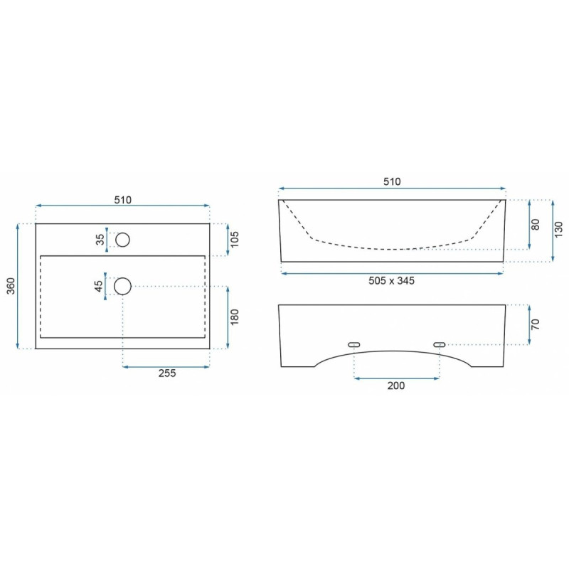 Rea umywalka nablatowa/ścienna Bonita