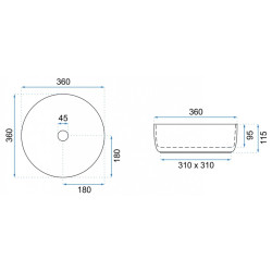 Rea umywalka nablatowa Sami Marble Matt